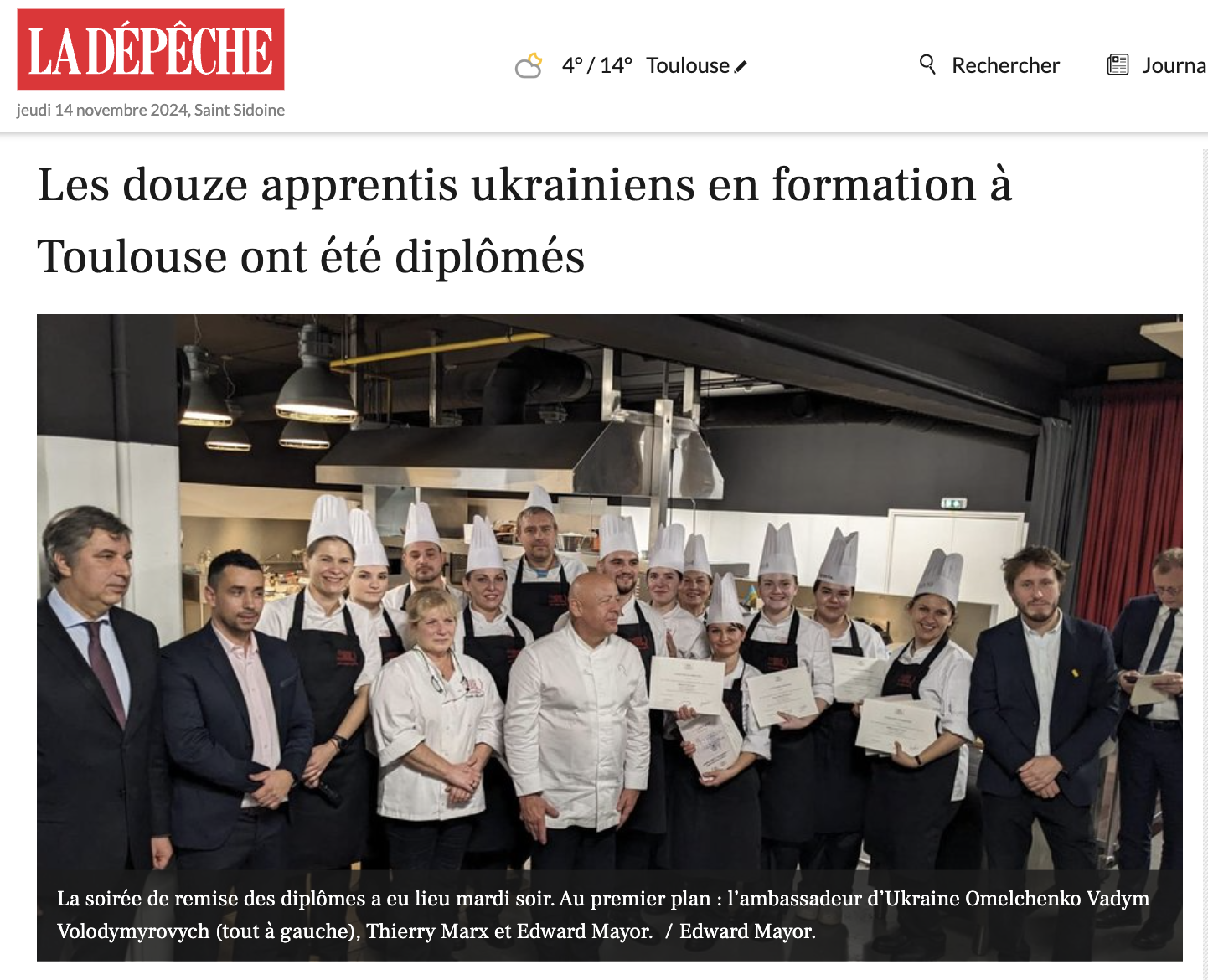 Les douze apprentis ukrainiens en formation à Toulouse ont été diplômés