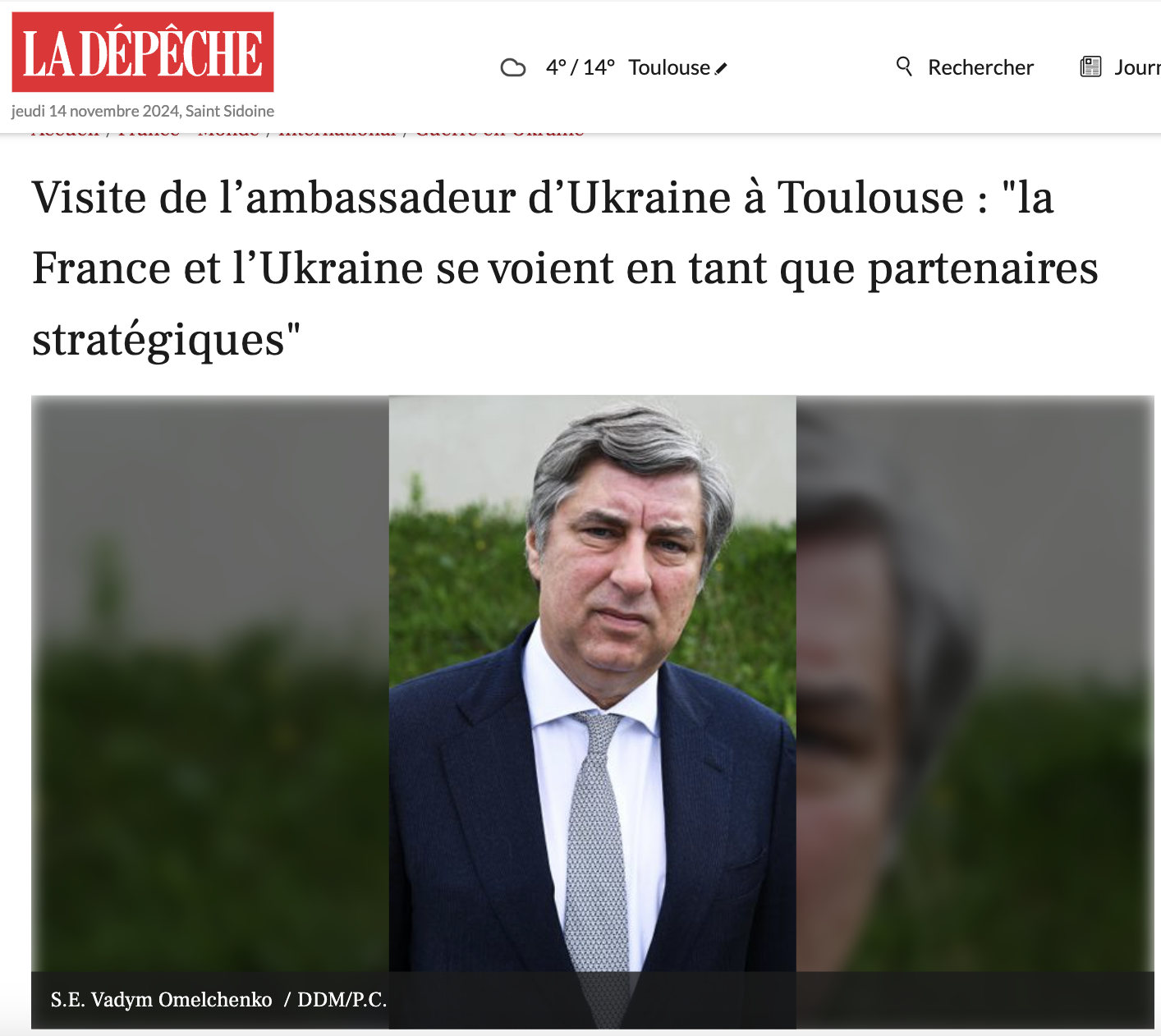 Visite de l’ambassadeur d’Ukraine à Toulouse : « la France et l’Ukraine se voient en tant que partenaires stratégiques »