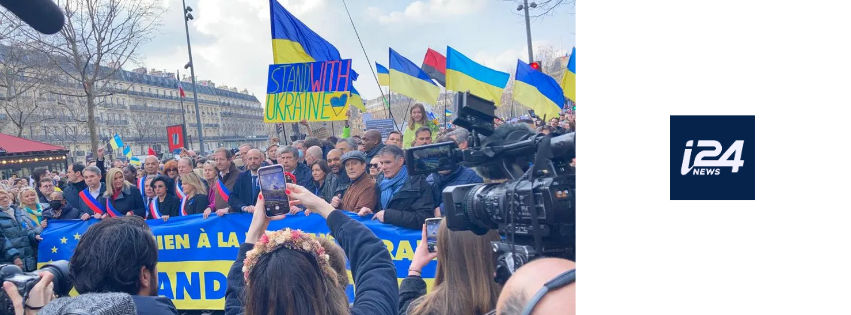 France: manifestation à Paris en soutien aux Ukrainiens