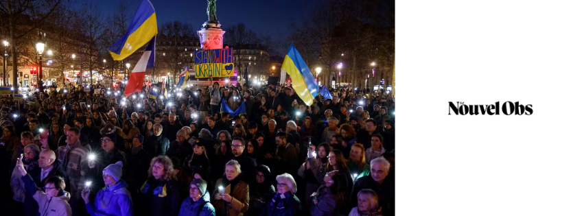 Un rassemblement à Paris en hommage à la résistance « héroïque » du peuple ukrainien, un an après le début de la guerre