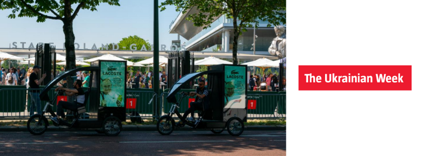 Des manifestants ukrainiens et français à Roland Garros appellent Lacoste à cesser de servir la Russie de Poutine